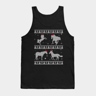 Santa Hat Horses Tank Top